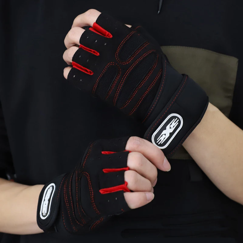 1Pair Fitness Half Finger Gloves Men And Women Wrist Guard Sports Dumbbell Riding Non Slip Horizontal Bar Exercise Training 4