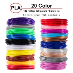 Vibrant 20-Color PLA 3D Printing Filament Refills - 5m High-Precision Printing Materials (5M 20 colors)