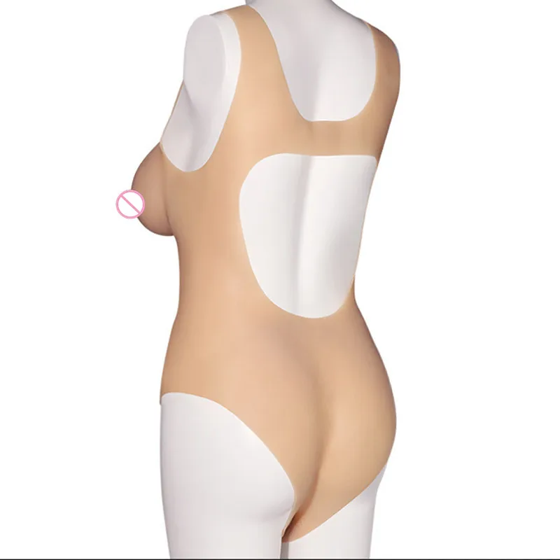 Silicone Bodysuit Breast Forms Big Female Boobs Enhancer For Crossdresser Sissy Drag Queen Transgender False Chest Vagina Tits