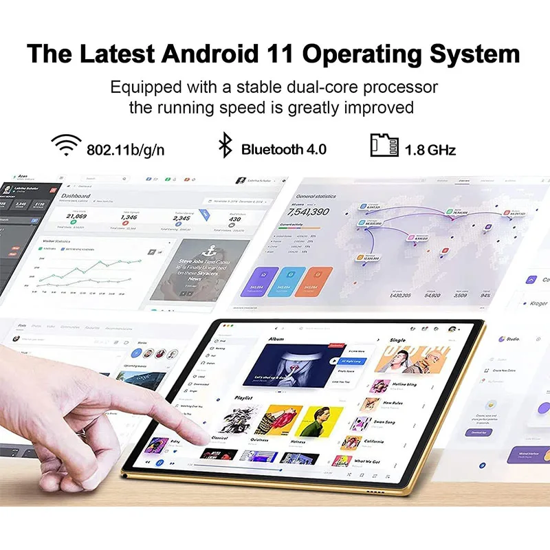 YESTEL Tablette 11 Pouces Android 11 Tablette Écran 2K FHD IPS 1.8