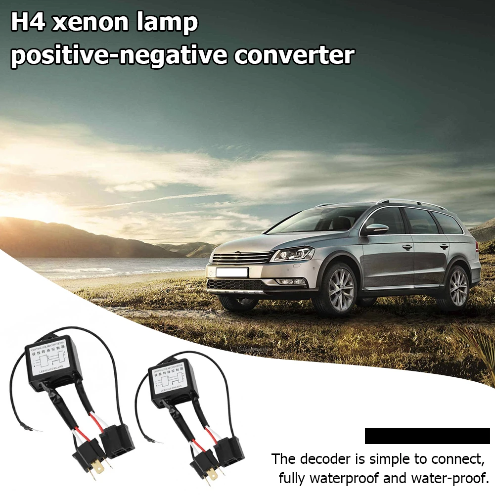 1 Pair Hot Sale Reversed Polarity Converters Portable Reversed Polarity Switch Converter Harness Adapter for H4 Xenon Light