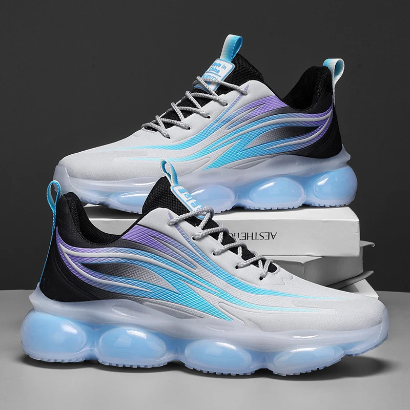 Men's Fashionable Casual Sneakers - Plaid and Breathable Casual Shoes, Suitable for All Seasons, Lace-Up Closure Design, All Year Round Style