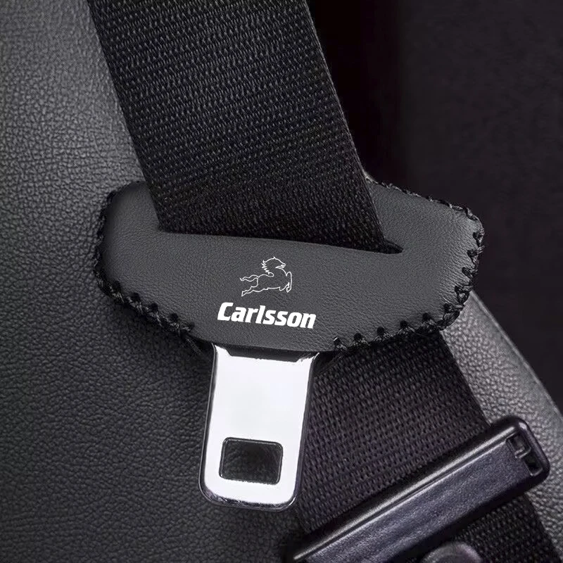 Car Seat Belt Buckle Cover Leather Protector Anti-collision Case 2pcs For CARLSSON