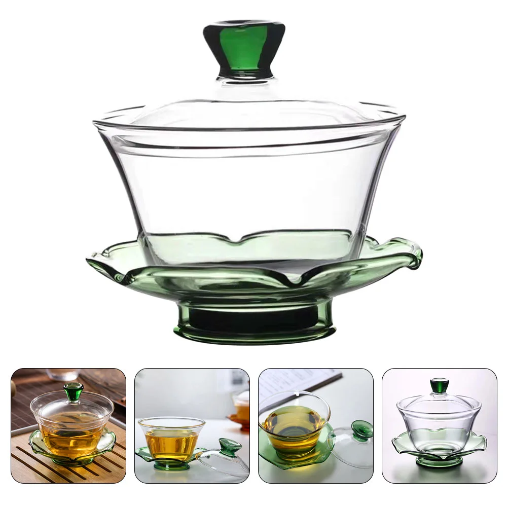 1 Set Transparent Tureen Teacup Chinese Style Tea Cup Glass Tureen