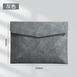 Premium Leather A5 Document Organizer - Waterproof Snap Button Folder (Gray)