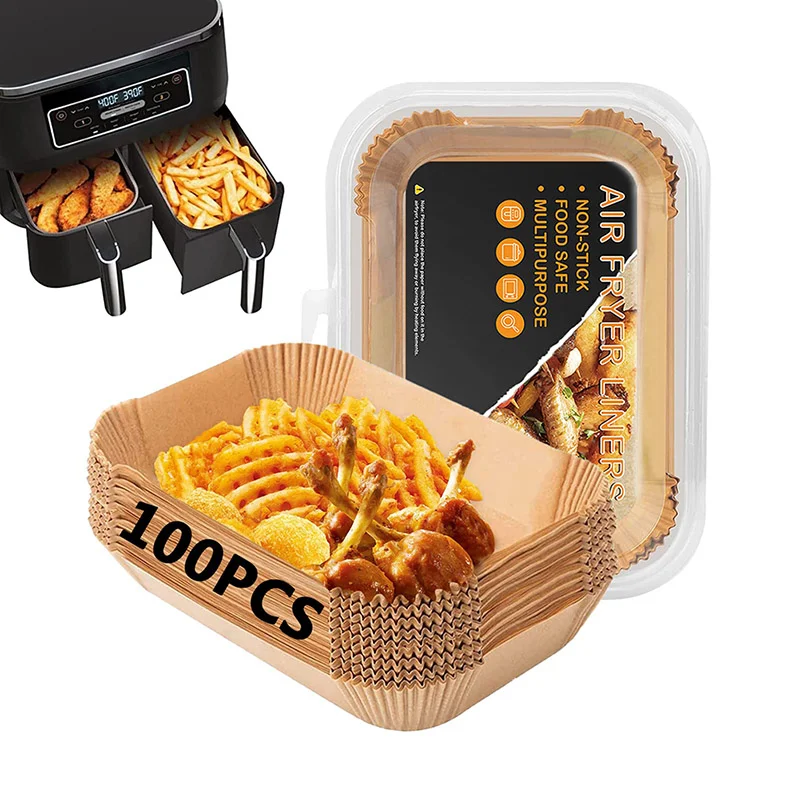 Rectangle Disposable Airfryer Baking Paper Liner 100Pcs/box for Ninja Foodi Air Fryer