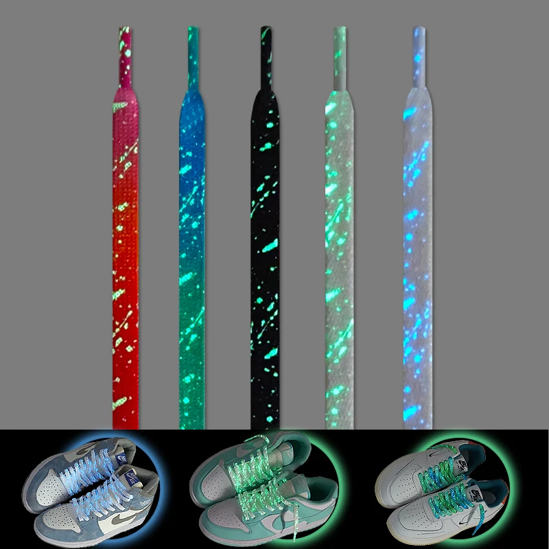 빛나는 형광 신발 끈, 스니커즈 플랫 레이스 신발 부츠 신발끈, 120 cm, 140 cm, 160cm, 1 쌍