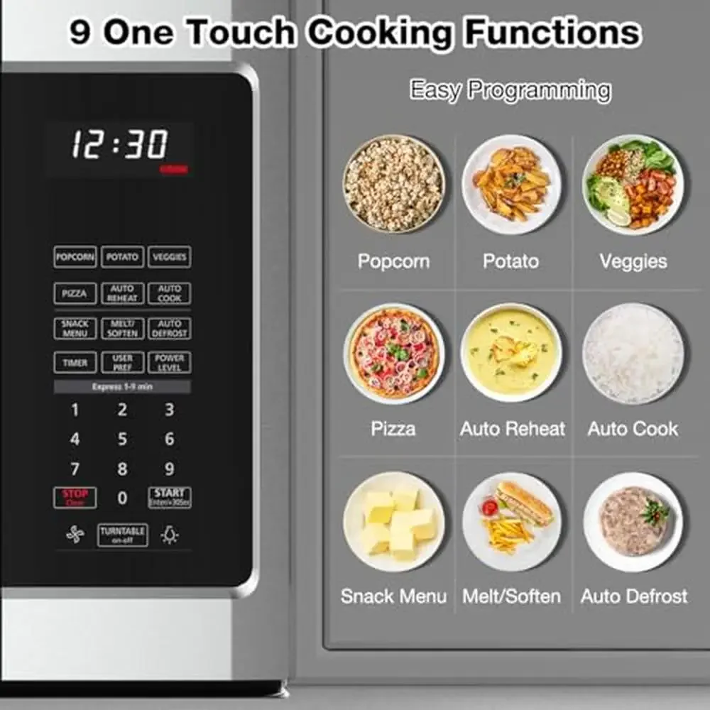 Over Range Microwave Oven 1.9 Cu. Ft. Capacity 1000 Watts 11 Power Levels 400 CFM Ventilation Spin Turntable Sensor Cooking LED