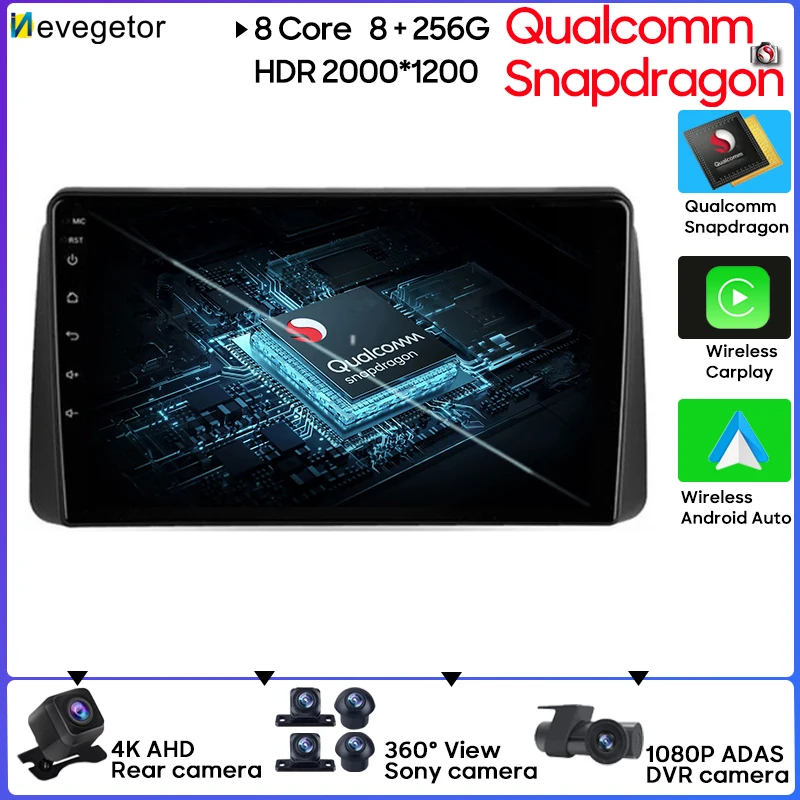 Qualcomm Android 13 Autoradio Stereo Per Chrysler Grand Voyager 5 2011 - 2015 Dodge Grand Caravan 2008-2020 Navigazione Gps Wifi