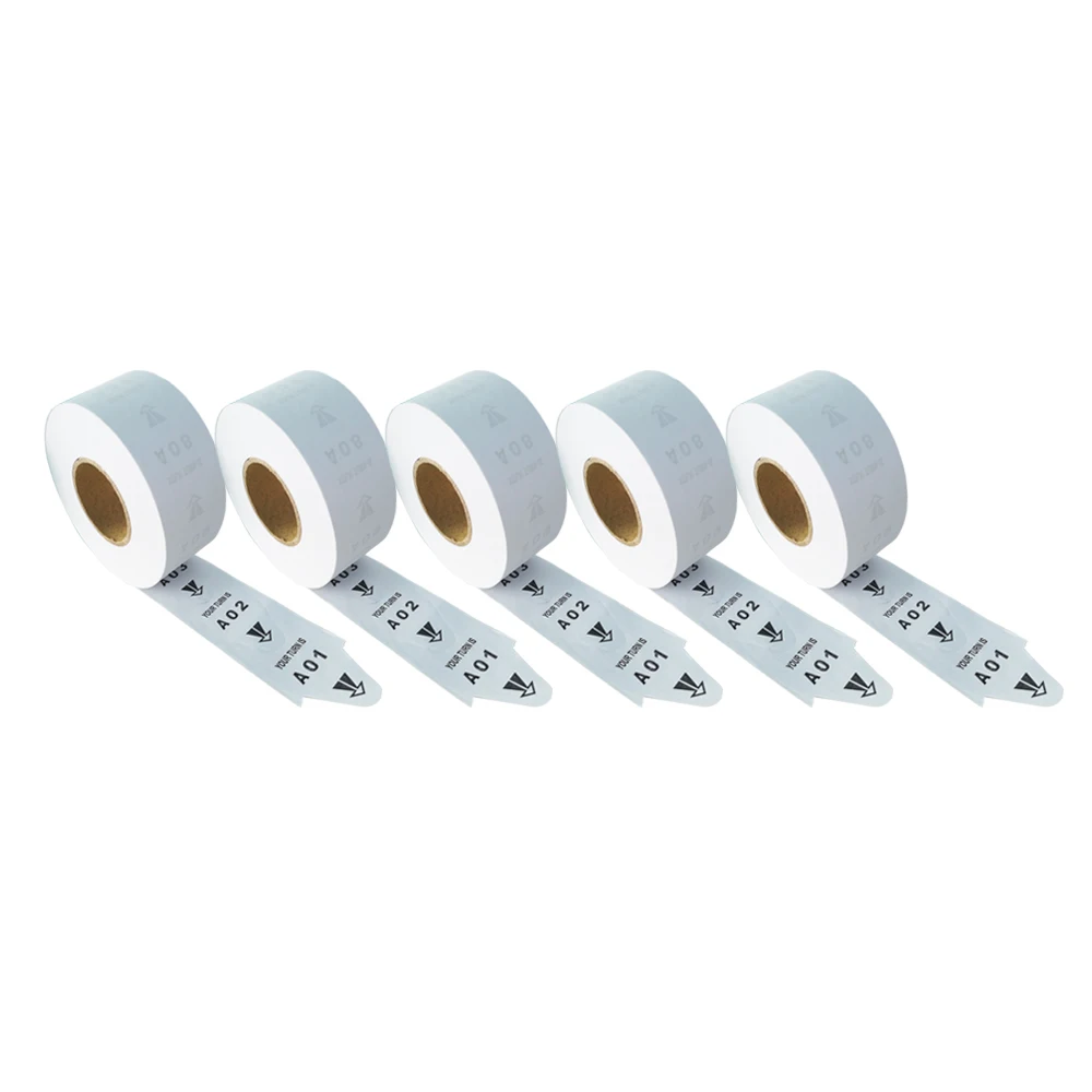 Ticket Paper Roll 5 Rolls 2000 Pieces numbered ticket rolls for Queue Management System fit K-T D80 Dispenser