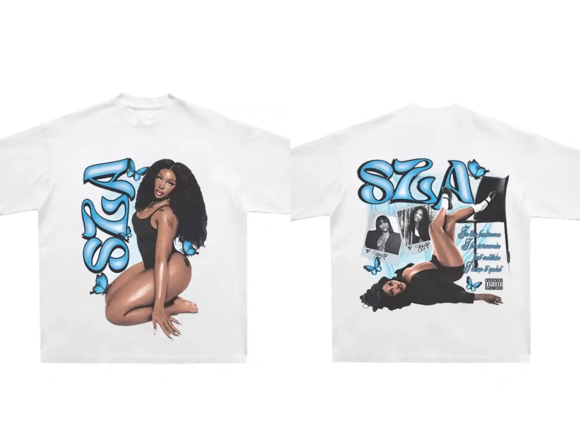 SZA SOS 앨범 그래픽 프린트 티셔츠, 빈티지 펑크 힙합 하라주쿠 티셔츠, 패션 캐주얼 하이 퀄리티 티셔츠, 남녀공용 상의