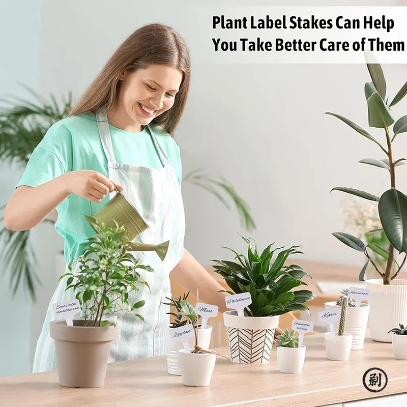 50pcs T-Type Plant Label Markers Waterproof PVC Garden Plants Classification