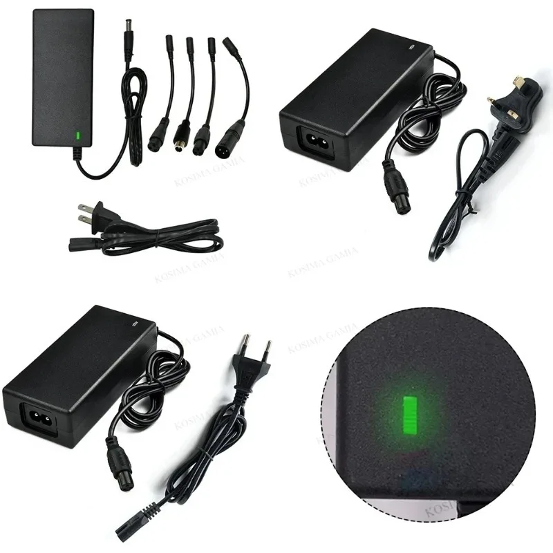 Electric Scooter Charger, 42V 2A Hoverboard Charger, Scooter Battery Chargers with 5 Connectors, Electric Scooter Charger - 6