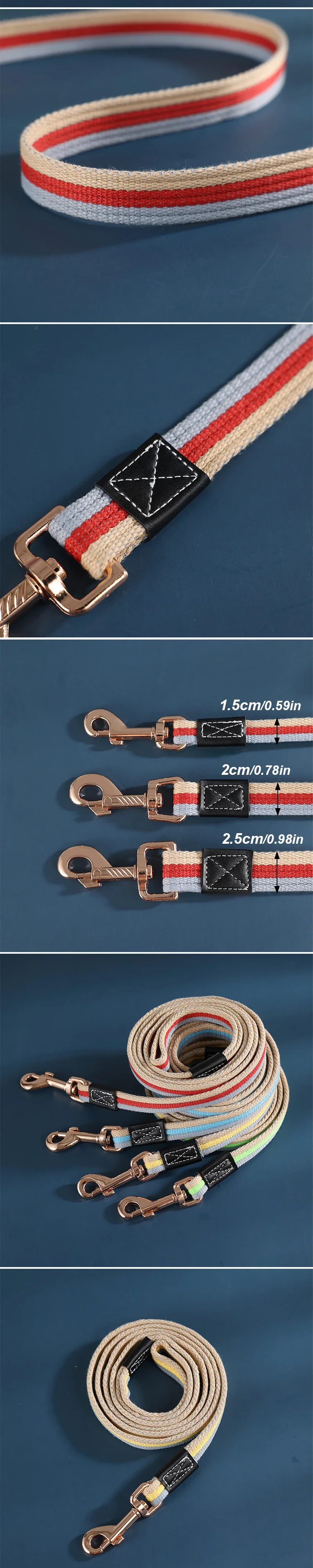 Dog Leash For Walking And Training Durable Canvas Traction Rope_voghion.com