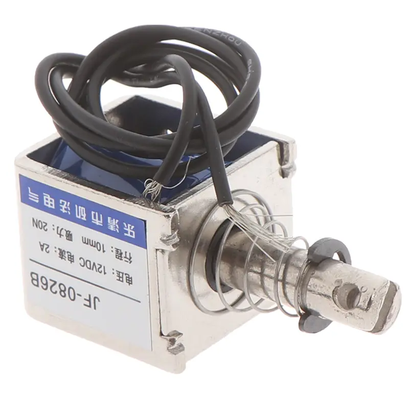 JF-0826B 12V/2A 10mm 20N push pull type open frame solenoid electromagnet image 5