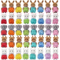 1/12 Forest Animal Reideer Small Baby Colorful Clothing Blue Cat Rabbit 8Pcs Miniature Dollhouse Model Pretend Play Kitchen Toy 1