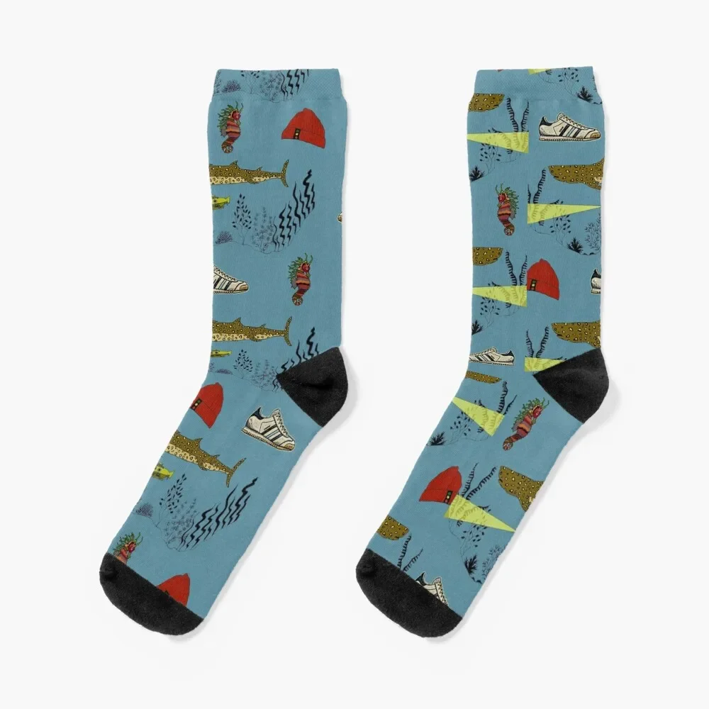 

Team Zissou - The Life Aquatic pattern Socks FASHION Antiskid soccer Men's Socks Luxury Women's