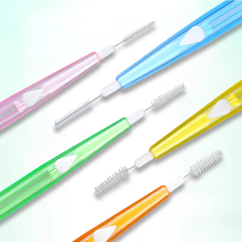 Interdental Brush 30Pcs/Box Toothpick Dental Interdental Brush 0.6mm-1.5mm Cleaning Between Teeth Oral Care Orthodontic I Shape Tooth Floss