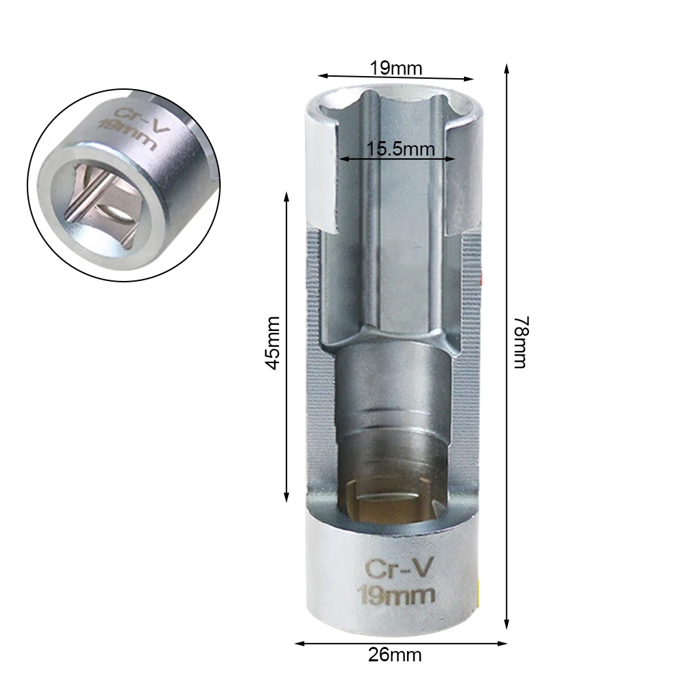 Bussola Per Sensore Di Ossigeno 22 Mm 4 Punte - Chiave A Tubo Offset Per Rimozione Sonda Lambda - Utensile Per Riparazione Auto