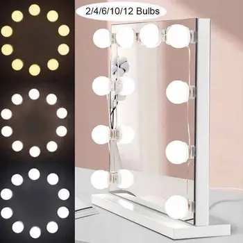 LED 라이트 메이크업 거울 전구 화장대 조명, USB 12V 욕실 드레싱 테이블 조명, 조광 가능 벽 패널 여성용 선물 스튜디오