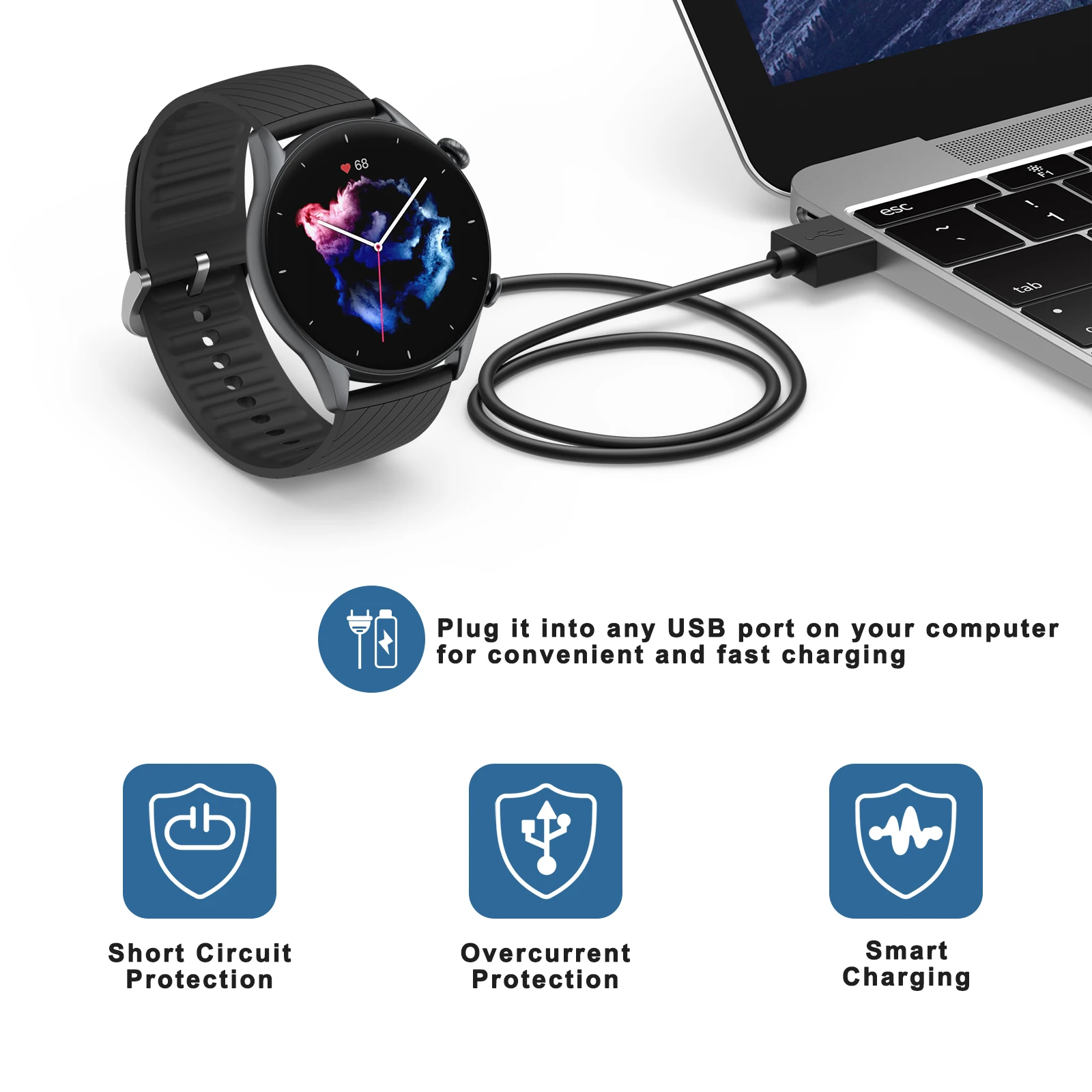 Universal Fast Charging USB Dock for Huami Amazfit Watches