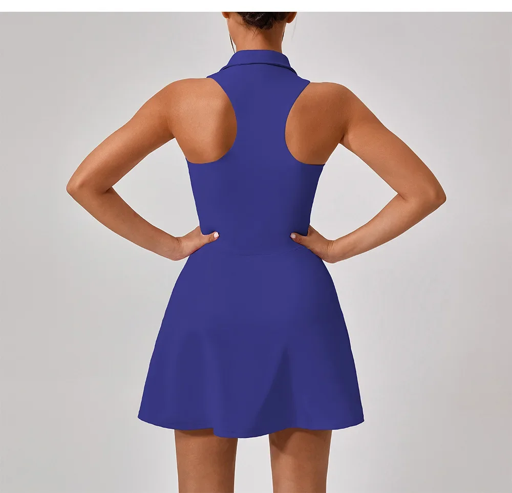 Women Sports Dress Running Golf Tennis Fitness Suit Lapel Set women dress sports clothing