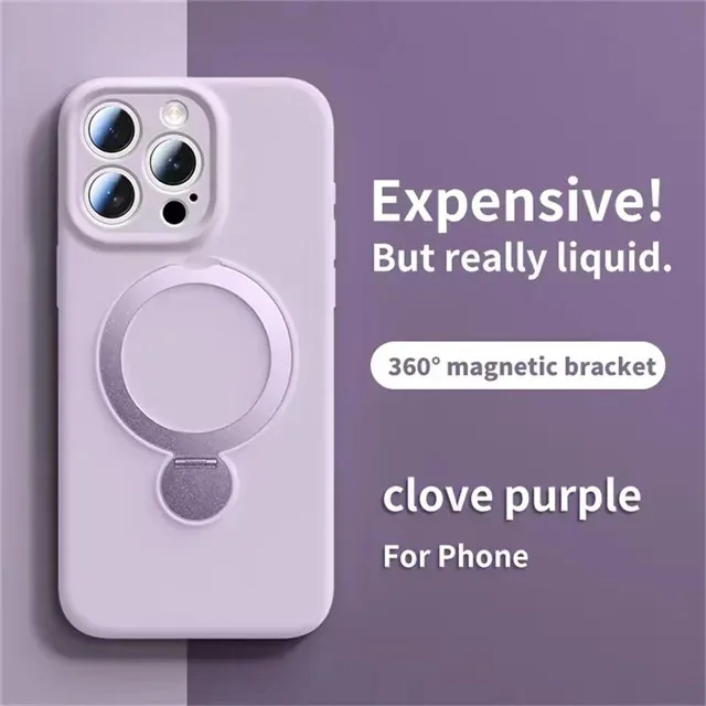 Original Liquid Matte Magnetic Stand Phone Case for iPhone 17 16 14 15 Pro Max For Magsafe Wireless Charge Shockproof Back Cover