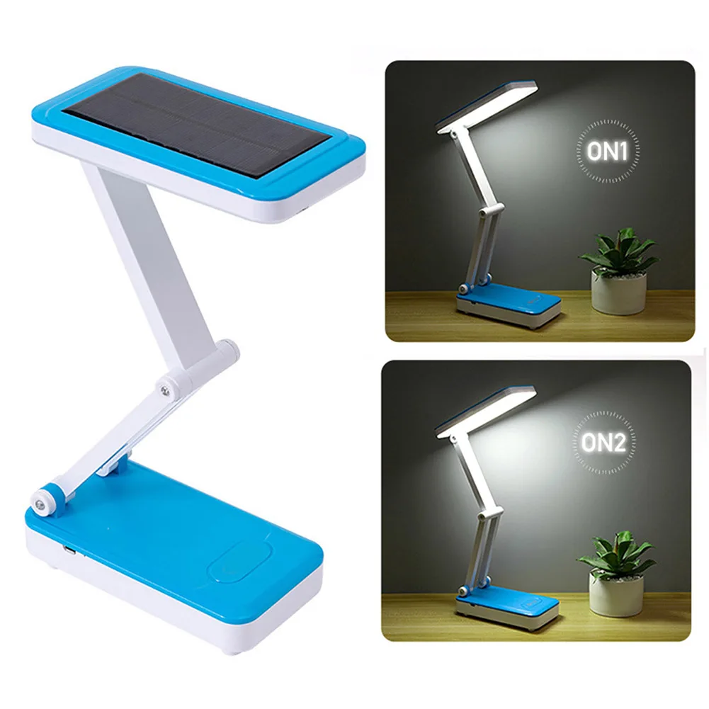 Foldable 26LED Desk Lamp Rechargeable Solar Bedside Table 4500K-6000K Flicker-free Eye Protection Table Lamp 2 Gears USB Charge 4