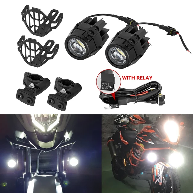 Auxiliary Lights LED Spot Driving Fog Lights for R1200GS F800GS K1600 Universal Motorcycle 40W 6000K Fog Lamps