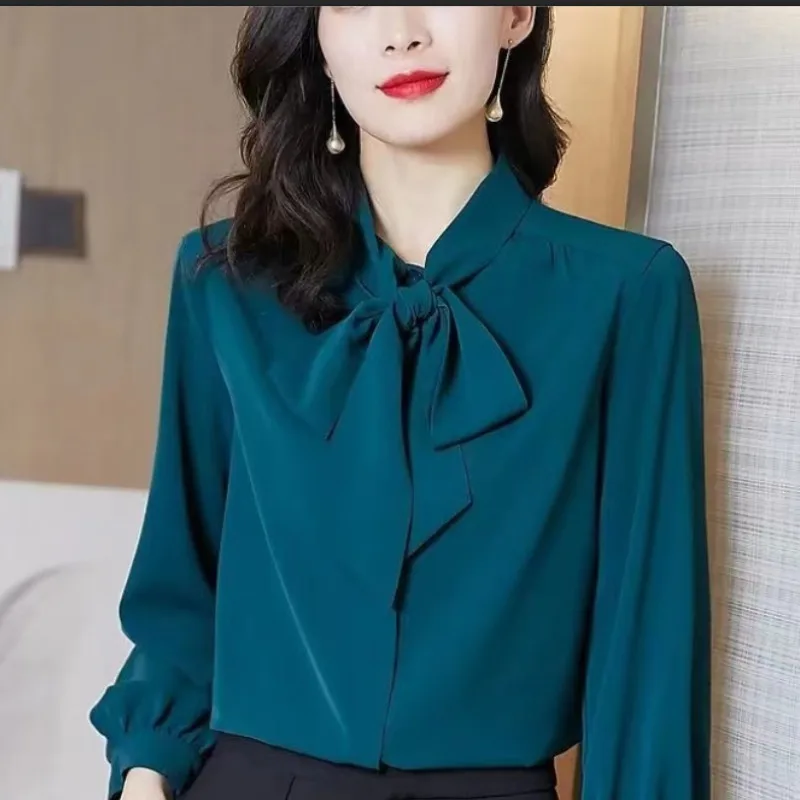 Solid Color Shirt Women Long Sleeve 2023 Spring Autumn Shellort  Blouse Clothes New Undershirt Versatile Fashion Tops Shirts