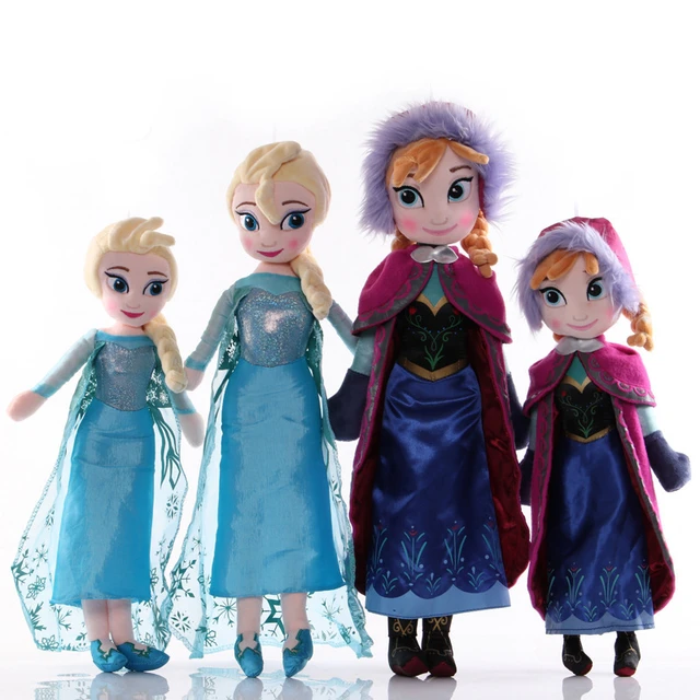 2/4pc/set 40cm/50cm Snow Queen Elsa Stuffed Doll Princess Anna Elsa Doll  Toys Elza Stuffed Plush Kids Toys Birthday Gift - AliExpress