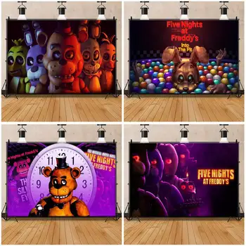 Sfondo per fotografia Pasqua, tavola di legno vintage, decorazioni per feste di compleanno per bambini, fondali FNAFS Five Nights At F-FreddyS
