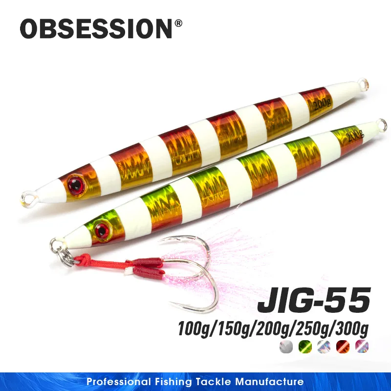 

OBSESSION 100g 150g 200g 250g 300g Vertical Needle Fish Fast Sinking Deepsea Saltwater Trolling Artificial Fishing Bait Tackle