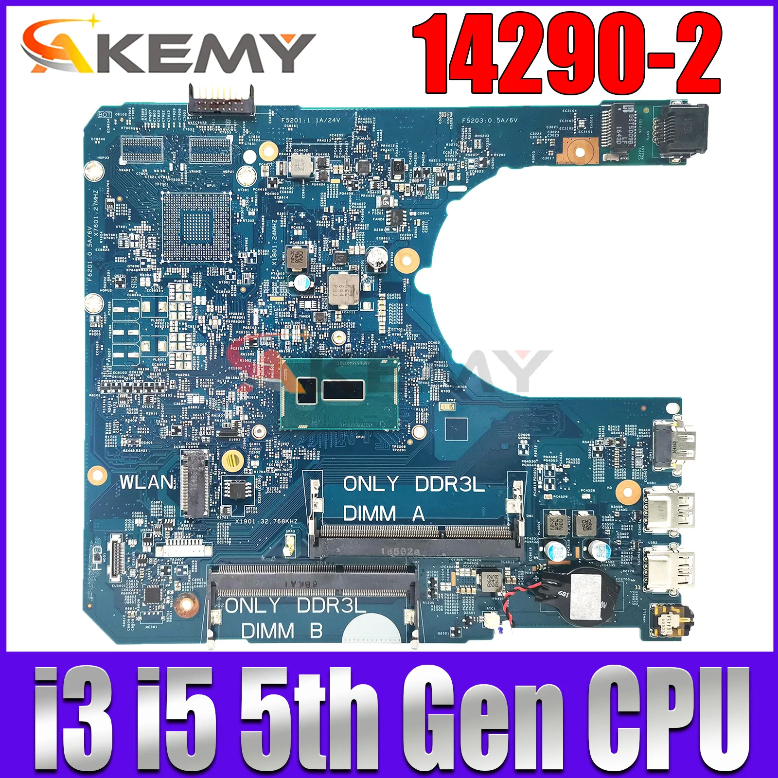 

CN-02F12F 0P9H40 0D0PG7 0CXYD3 For Dell Latitude 3460 3560 Laptop Motherboard 14290-2 PWB:85GK8 With 3215U 3825U I3 I5 CPU DDR3