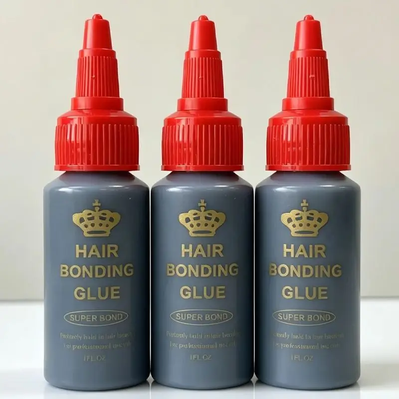 1 O.z. 1/2/3PC Black Waterproof Hair Bonding Glue, False Eyelashes Super Hold Hair Weaving Lace Glue for Secure Hair Integration