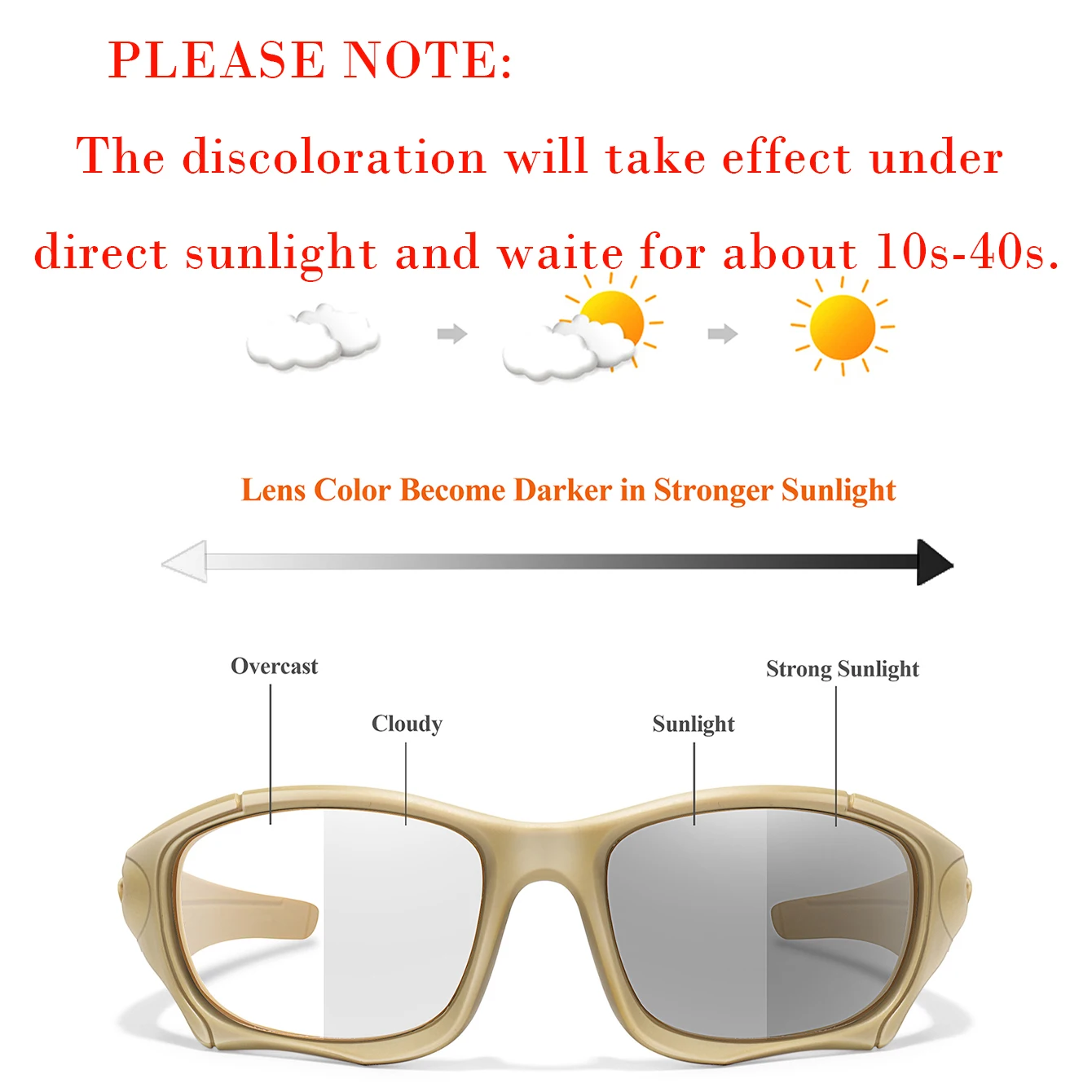 Photochromic Sunglasses Outdoor Sports Tactical