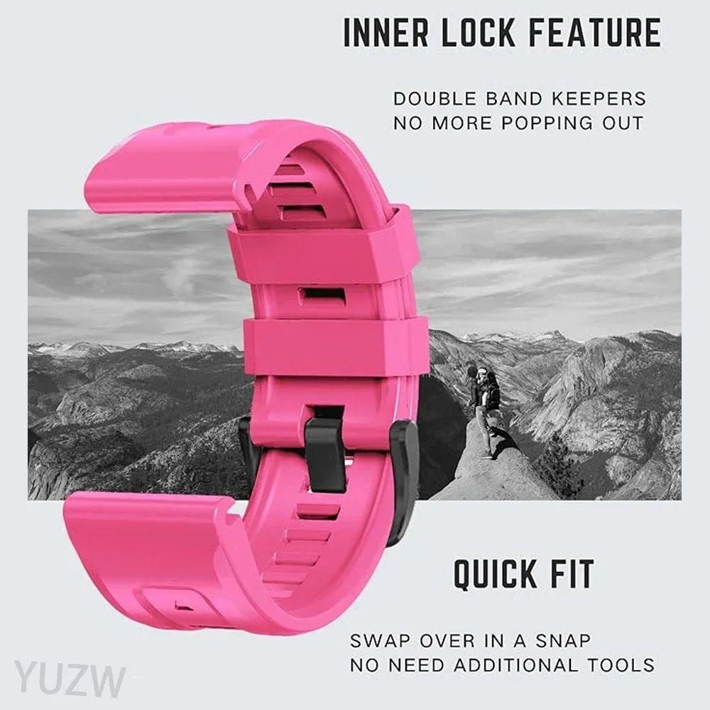 QuickFit Silikon 22 26 mm Armband für Garmin fenix 6 6X Pro 7 7X 5X 5 Plus fenix8 E Armband Forerunner 955 965 Tactix 8 Armband – Detail 11