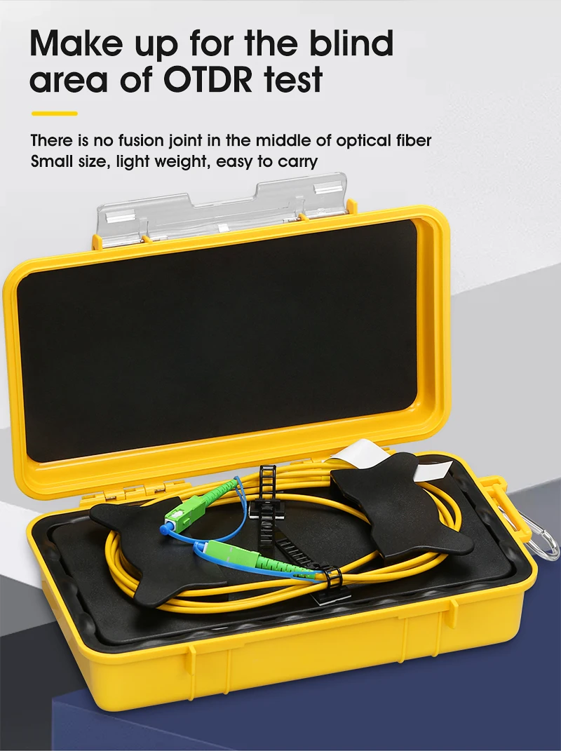 2KM OTDR Launch Cable Box SM Optical Fiber Test Extension Line Dead Zone Elimina