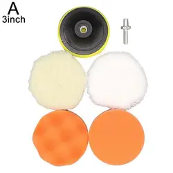 Premium Soft Wool Car Polishing Pad - Universal 3/4 Inch Waxing and Cleaning Accessory (3inch Mix Set)