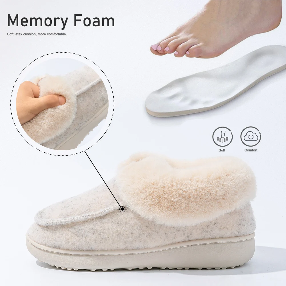 Women's Cozy Comfort Memory Foam Platform Slippers with Non-Slip Sole