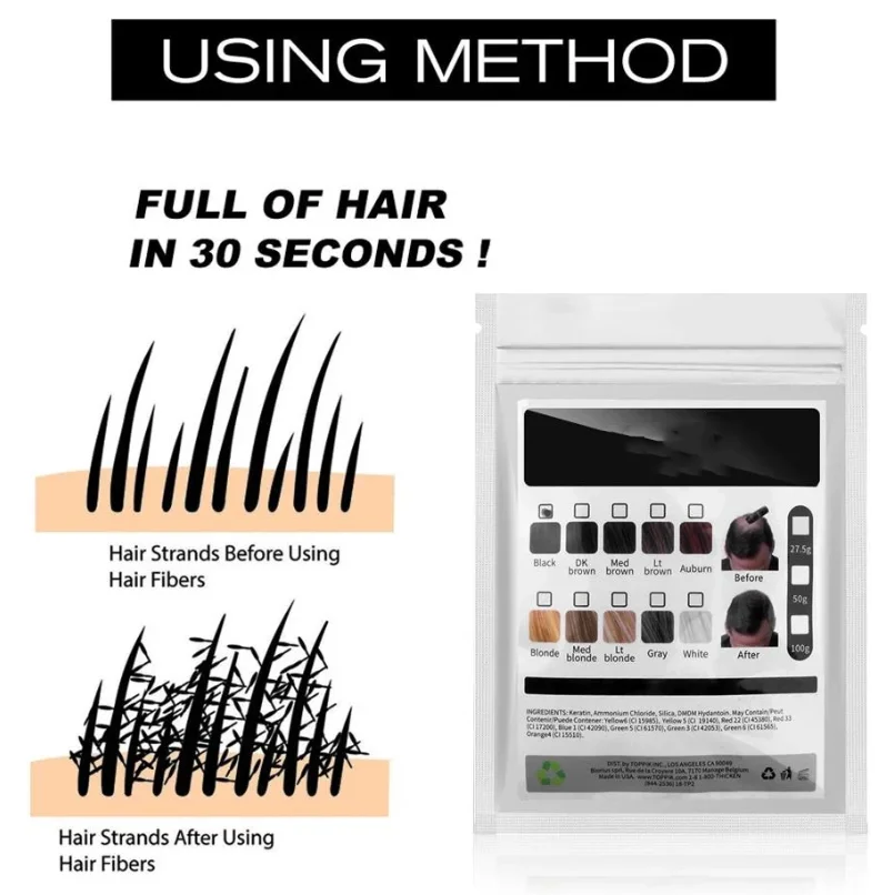 Hair Powder 50g Hair Fiber Keratin Thickening Spray Hair Building Fibers Bag Loss Products Instant Wig Regrowth Powders Refill Bag