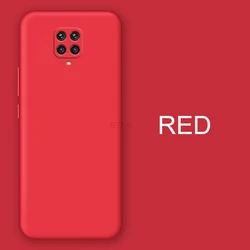 Premium Liquid Silicone Phone Case with Camera Protector - Soft Back Cover for Xiaomi Redmi Note 9 Series (JK red)