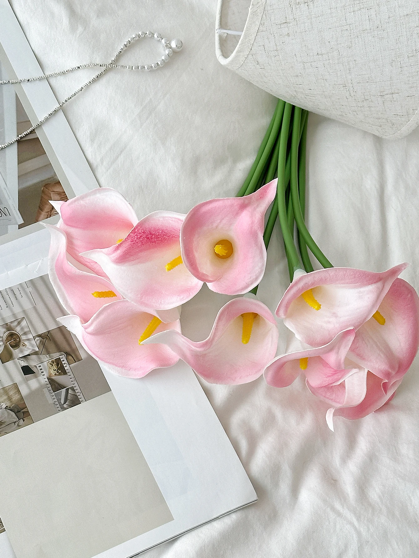 1/3/5/10 Uds flores artificiales PU calla lirio flores falsas ramo de flores  de boda decoración de adornos de mesa para el hogar - AliExpress, image size:1340x1785