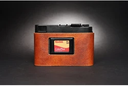 Premium Genuine Leather Camera Bag Case (Lava Brown)