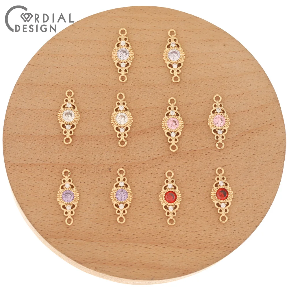 Cordial Design 100Pcs 8*20MM Jewelry Findings & Components/Hand Made/CZ Charms/DIY Making/Jewelry Accessories/Crystal Connectors 1 EAAC-193046