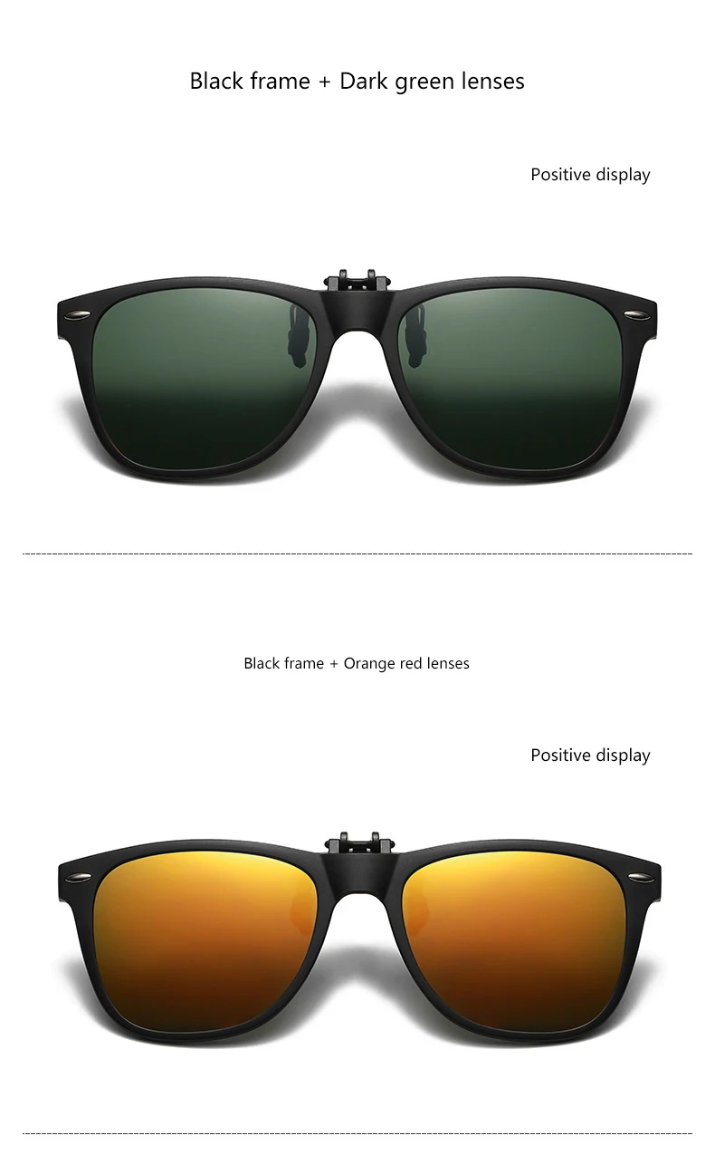 New TR90 Polarized Flip Up Clip on Sunglasses Men Women Photochromic Sunglasses Night Vision Anti Glare Driving Fishing_voghion.com