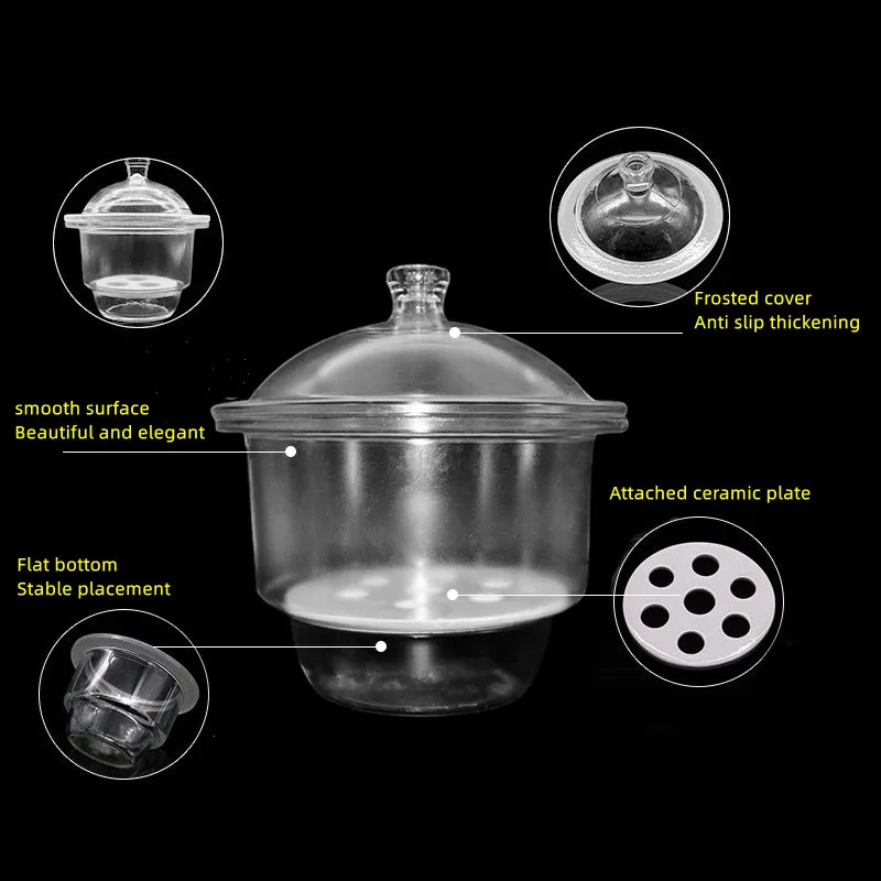 Essiccatore Sottovuoto In Vetro Per Laboratorio - StonyLab Con Valvola E Piastra Porcellana - Foto 5