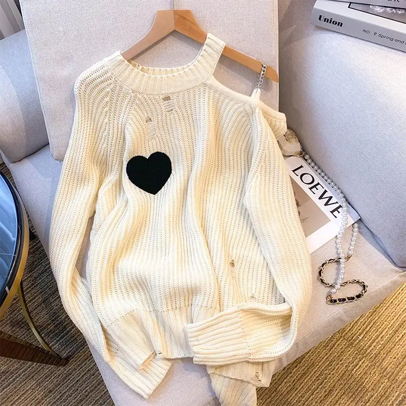 

Женский жаккардовый пуловер с длинным рукавом и круглым вырезом