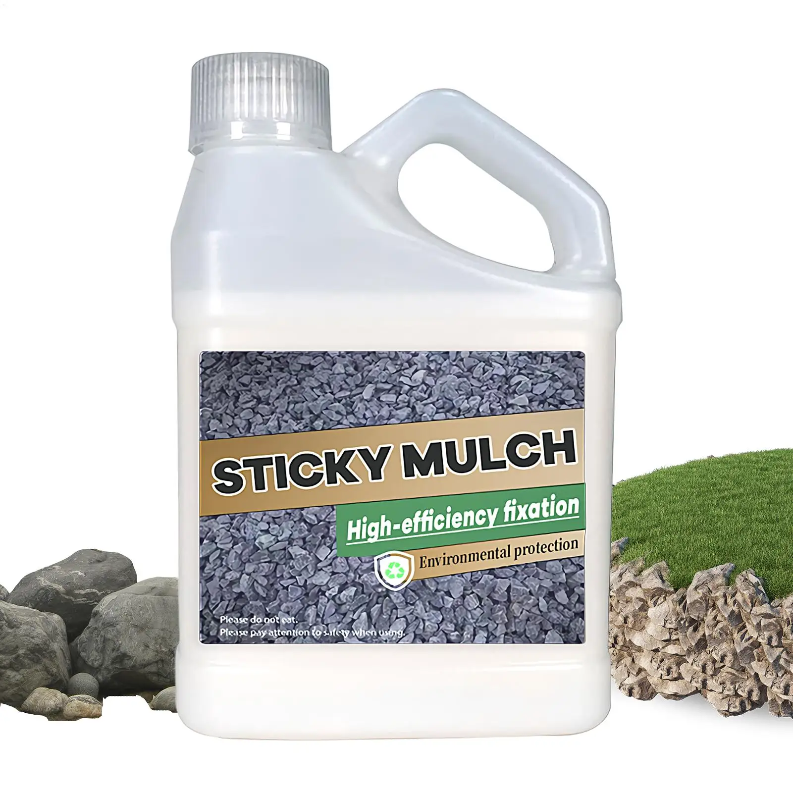 Mulch Glue For Landscaping, [ Super Lock] Down Sticky Rock Glue For Landscaping, Mulch Gravel Binder Stabilizer Garden Stone Adhesive Landscape Maintenance