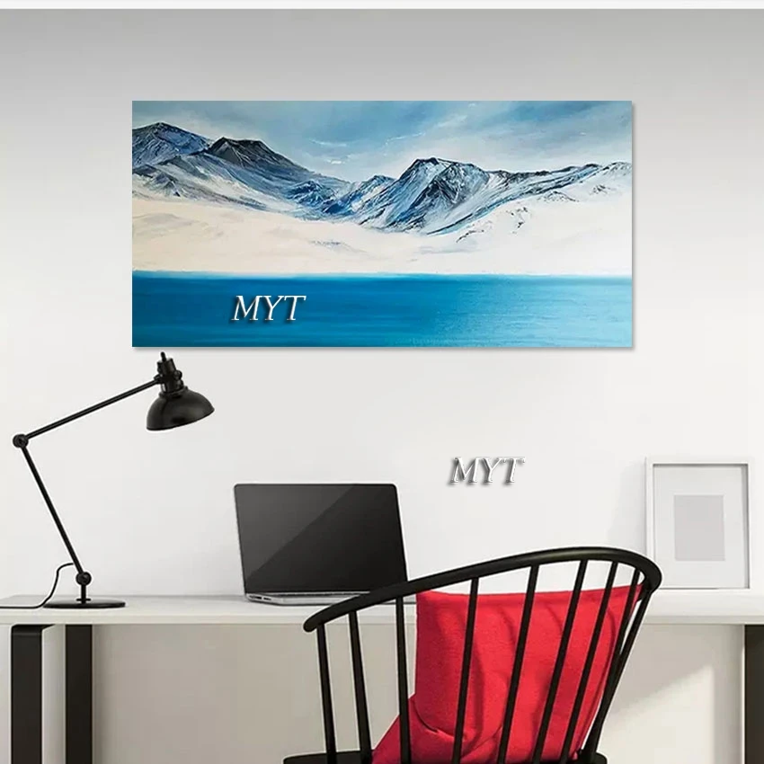 

100% ручная работа, Снежная гора, абстрактный пейзаж, картина маслом, искусство на заказ, мебель для дома, украшение, Настенная картина, искусство без рамки